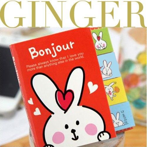 Bonjour bunny rabbit type sticker post it bookmark point mark memo sticky notes for sale
