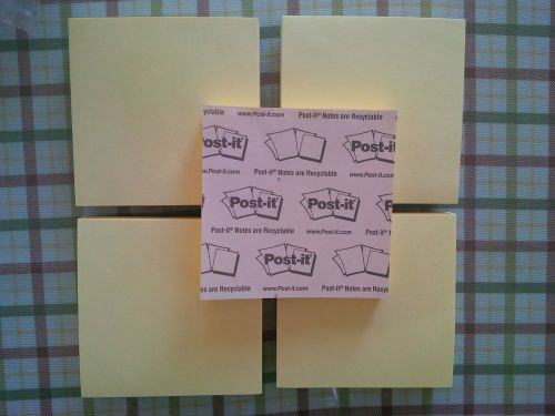Post-it notes 3&#034; x 3&#034; canary note sheets (set of six  unused pads) for sale