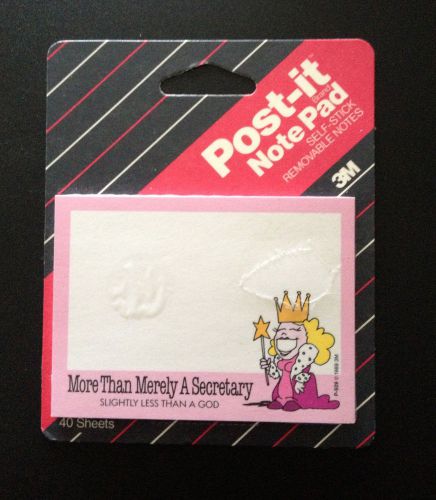 VINTAGE 1989 3M POST-IT NOTES 40 Sheets Pink Secretary New Sealed Package
