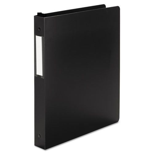 Hanging DublLock Round Ring Poly Binder, 11 x 8-1/2, 1&#034; Capacity, Black