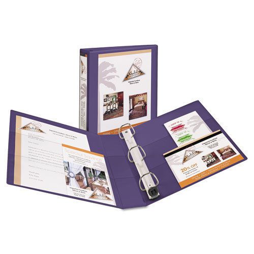 Heavy-Duty View Binder with One Touch EZD Rings, 1-1/2&#034; Capacity, Purple