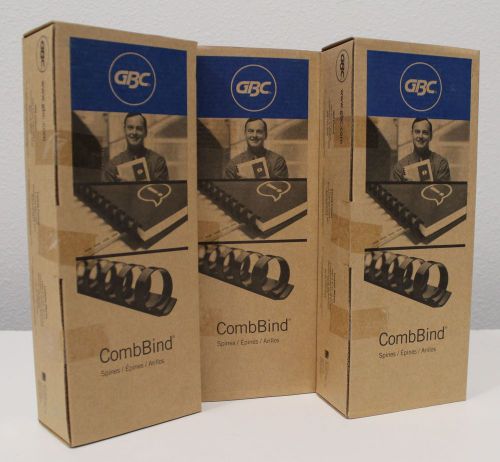 Lot of (3) Swingline GBC CombBind Binding Spines, 3/8-Inch 55 Sheet Cap 100 Pack