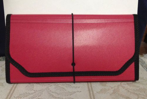 12 Pocket Expanding File Check Size Red  Elastic Band Closure