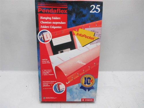 New pendaflex 4153 1/5 hanging folder 1/5 tab legal red 25/box w/tabs &amp; inserts for sale