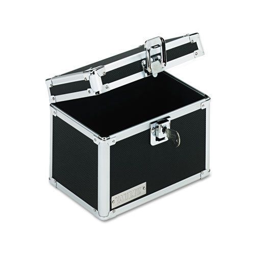 Vaultz locking index card file with flip top holds 450 4 x 6 cards, black for sale