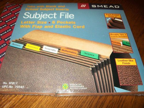 Smead-70540 Subject/project File 6 Pocket Tabs Included Flap &amp; Elastic Cord NIP