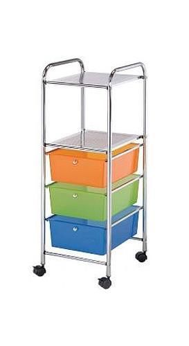3 Drawer Blue Hills Studio  Storage Cart with 2 Shelves [ID 107648]