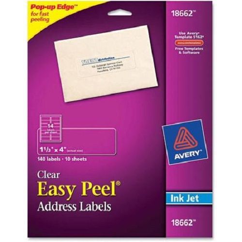 Avery easy peel mailing labels for inkjet printers, 1-1/3&#034; x 4&#034;, 140/pack for sale