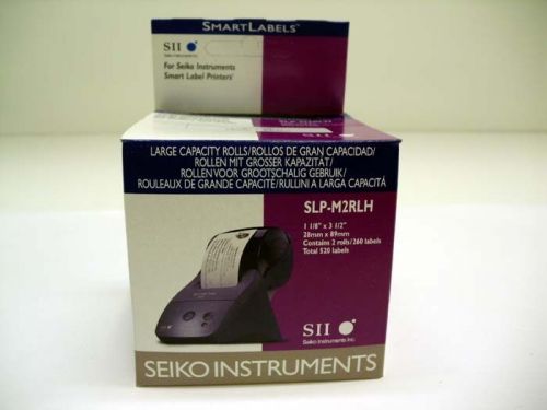 520 Seiko SLP-M2RLH  Labels 1-1/8 X 3-1/2 2-Rolls White