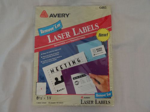 Avery Self-Adhesive Removable Laser Id Labels, White, 8.5 x 11 inches, 25  Pages