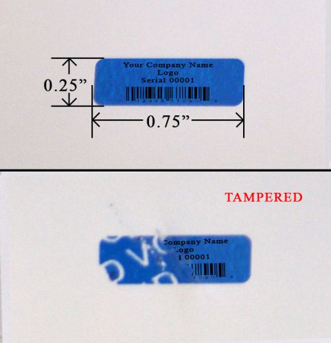 5,000 security label seal sticker blue custom print tamper evident .75&#034;x.25&#034; ps3 for sale