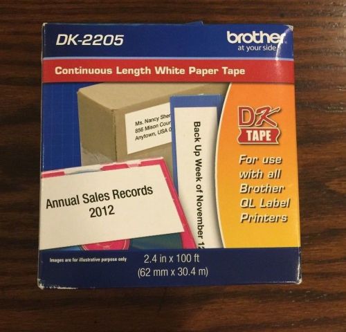 Brother international dk-2205 paper label roll ql-500 ql-550 - 2.43in by 100ft for sale
