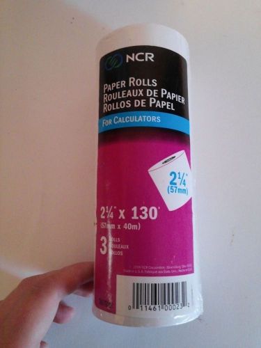 Ncr 997922 for  calculators - 3 rolls 2-1/4&#034; x 130&#039;  paper rolls new in package for sale