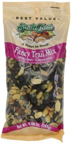 Snak club trail mix, fancy, 9 ounce (pack of 6) brand new! for sale