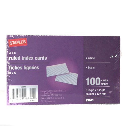 Staples Ruled Index Cards 10 Packs/ 100 per Pack