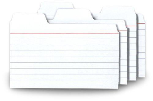 Tabbed Index Cards 3 X 5 White 48 Pack Customizable Ides Ft07215