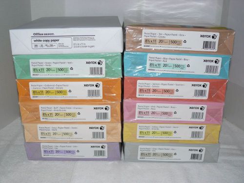 Xerox Assorted Colors Copy Paper 8.5 x11 10 Reams Pink Green Lilac Yellow New