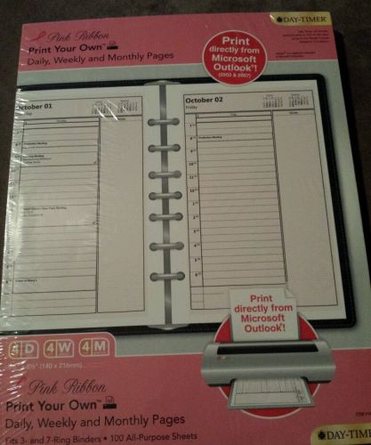 DAY-TIMER print Planner 100 pink pages refill print from Outlook 2003 &amp; 2007