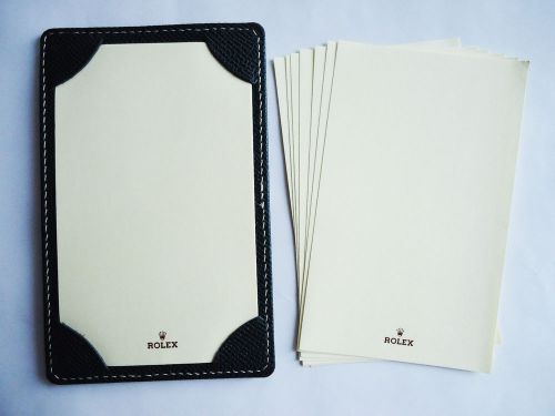 Authentic New Rolex Leather Notepad/Joitter with Writing Paper