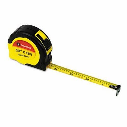 Great Neck ExtraMark Power Tape, 5/8&#034; x 12ft, Steel, Yellow/Black (GNS95007)
