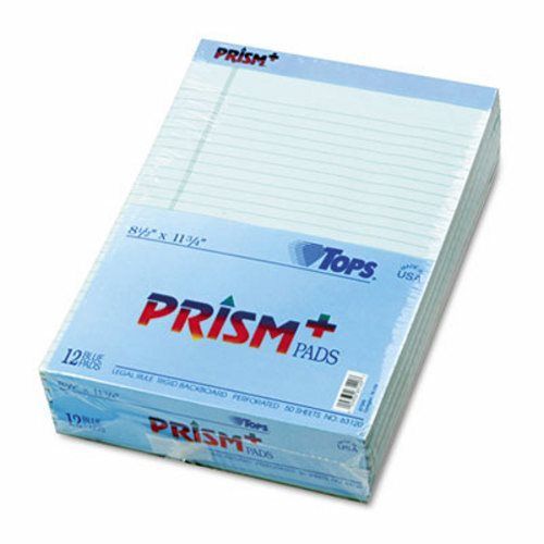Tops Prism Plus Colored Pads,Letter, Blue, 50-Sheet Pads, 12 per Pack (TOP63120)