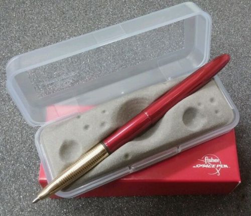 FISHER SPACE PEN 400RC-GFG &#034;RED CHERRY &#034; BULLET PEN / GOLD BARREL/ FAST SHIPPING