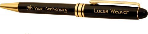Personalized Laser Engraved Executive Rollerball Pen, Black, Metal
