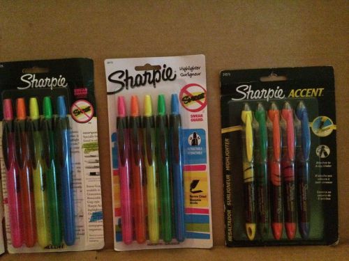 Sharpie Highlighters Assorted Styles LOT OF 3