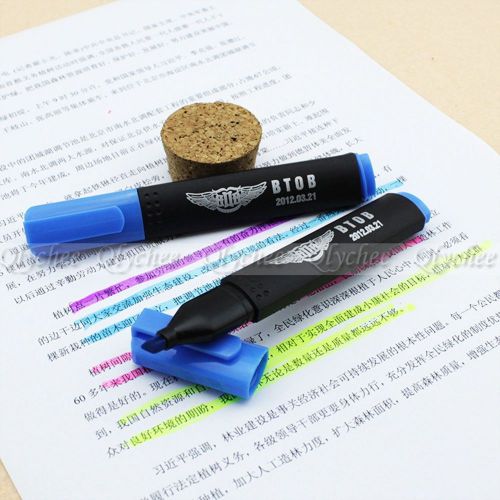 KPOP Team BTOB Symbol Blue Fluorescent Highlighter Marker Pen Stationery 1pc New