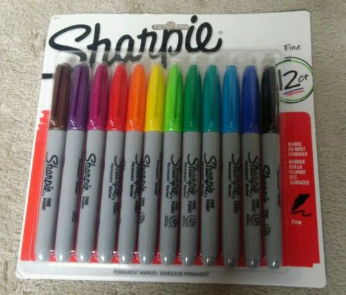 NEW sealed SHARPIE FINE 12 CT gift craft markers rainbow colors