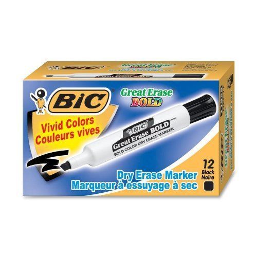 Bic Great Erase Bold Chisel Point Marker - Chisel Marker Point Style (dec11blk)