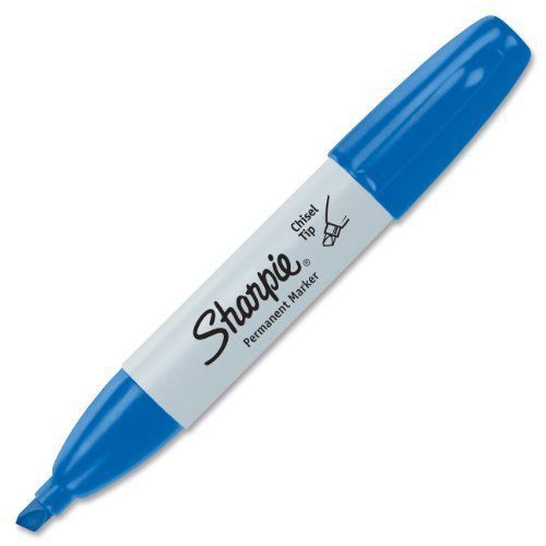 Sharpie Permanent Markers - Chisel Marker Point Style - Blue Ink (SAN38203)