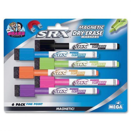 New ! 6PK Write Dudes SRX Low Odor Dry Erase Markers - BDU04560