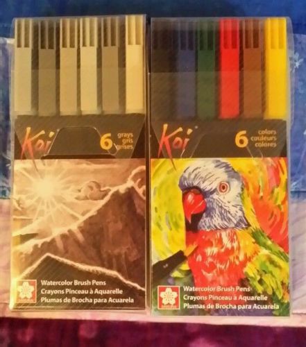 Koi XBR-6SA Coloring Brush Pens 6-Grays