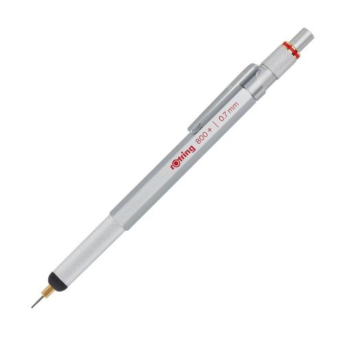 Rotring 800+ .7mm mechanical drafting pencil &amp; stylus silver for sale