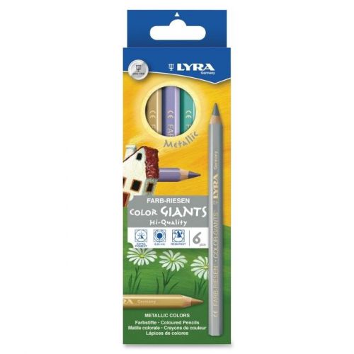 Dixon Color Giants Metallic Colored Pencils - 6.3 Mm Lead Size - (dix3941062)