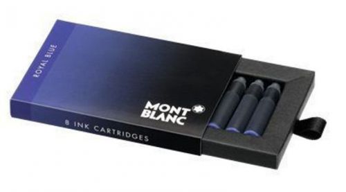 16 Montblanc Fountain Pen Ink Cartridges, Royal Blue 105193