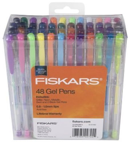 48 Piece Fiskars Gel Ink Pen Art Drawing Set Kit Regular and Metallic Colors New