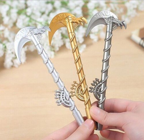 1pc Silver 0.38mm rollerball point pens Weapon Knife Axe Fantasy Game novelty