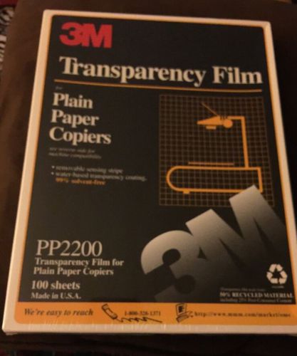 3M PP2200 Transparency Film for Plain Paper Copiers 100 Sheets paper