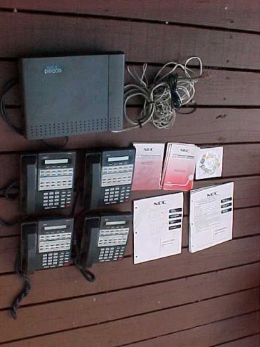 Nec ds1000 telephone system - main ksu with (4) bd s22 button display phones + for sale