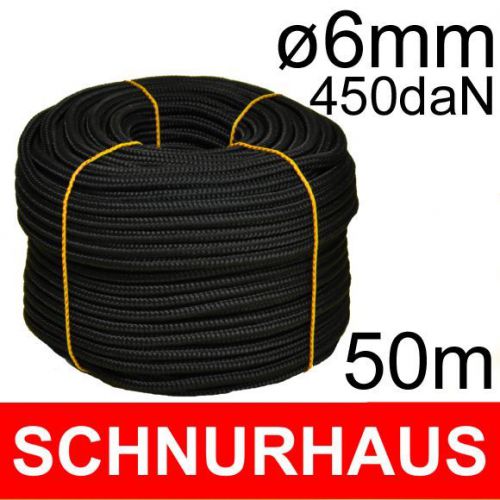 6mm pp+ 450dan reepschnur 50m schwarz seil f. digitaldruck banner werbung, rope for sale
