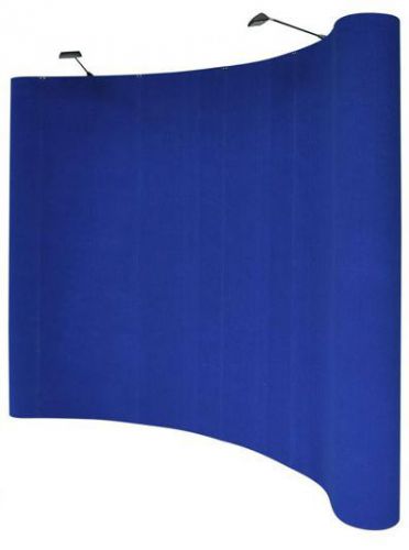 10&#039; portable popup trade show display w/ spotlights blue fabric for sale