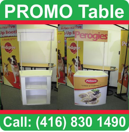 3 UNITS - BLANK Trade Show Counter Portable Booth Banner Table Promo Kiosks