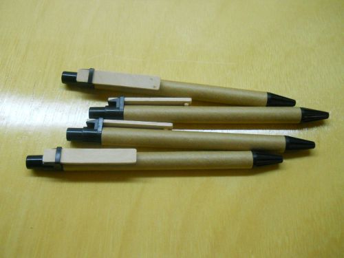 1000 green  recycled paper tube pens non-imprinted, wood clip for sale