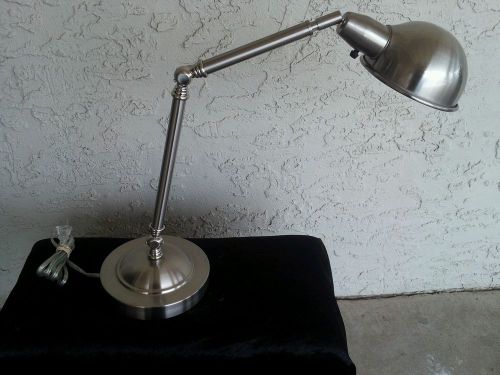 Silver Pharmacy Desk Lamp Brushed Steel Table Lamp