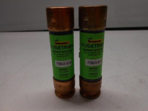 NOS BUSSMAN FRN-R-60 DUAL ELEMENT TIME DELAY FUSE (LOT OF 2) -18K4
