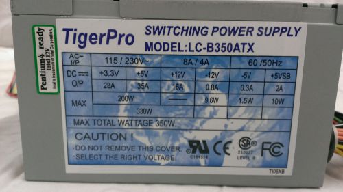 TigerPro  350 Watt Switching Power Supply LC-B350ATX  W/Power Cord