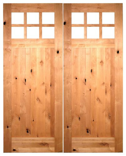 Knotty Alder Double Wood Exterior Craftsman Door Krosswood Doors KA.550 (Pair)