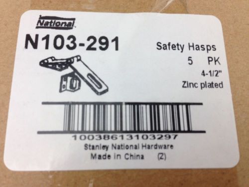Contractor 5 Pack National MFG Double Hinge Safety Hasp 4-1/2&#034; Zinc V34 103291